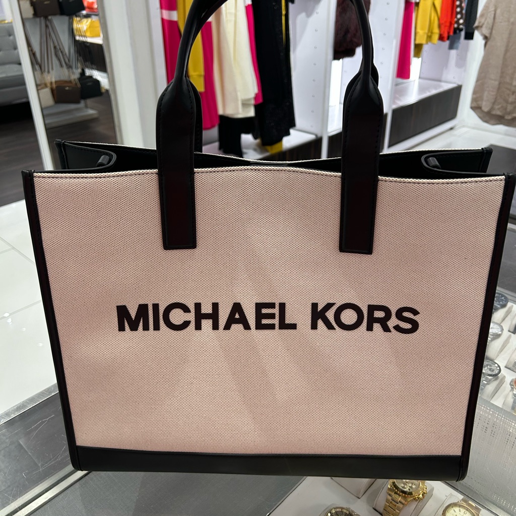 Michael Kors Cooper Structured Tote Nwt Canvas White Black Two Tone New